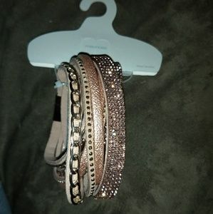 Rose gold wrap bracelet.